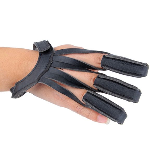 

1pc hunting mitts 3 finger shooting finger protector archery outdoor archery accessories protect gloves durable anti-slip, Black;gray