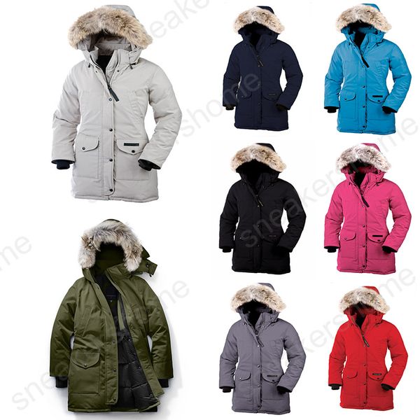 

new hot brand winter canada женского trillium пуховик с капюшоном теплого пальто меховой открытой ветровкой утепленной dhl бесплатная достав, Black