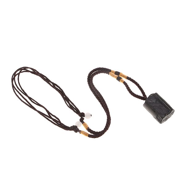 

black tourmaline stone pendant necklace for women men