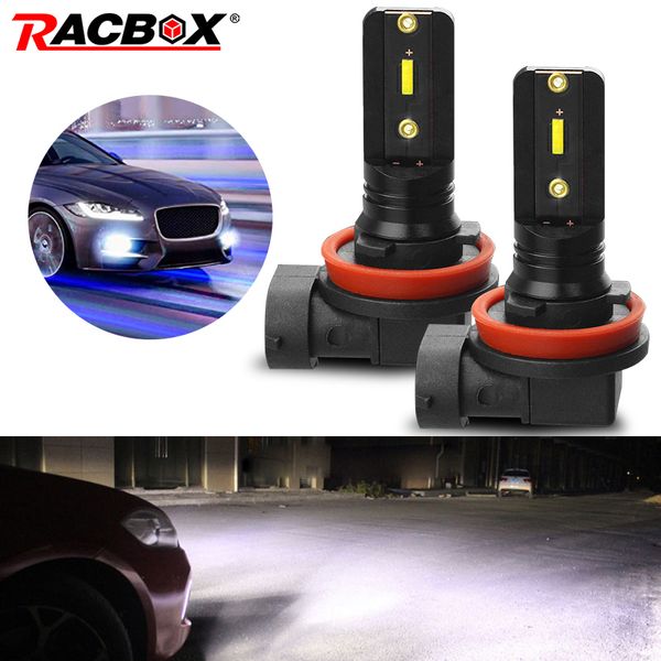 

a pair h8 h11 mini led fog light bulb 6000k white 1200lm drl high bright chips car driving light universal replace fog lamp bulb