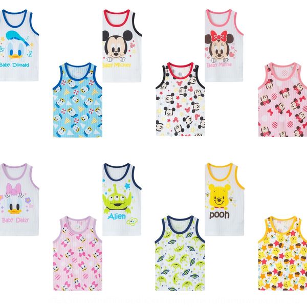 

2020 vest japanese cartoon pattern cotton sling clothing children's thin breathable suspenders children's clothing, Blue