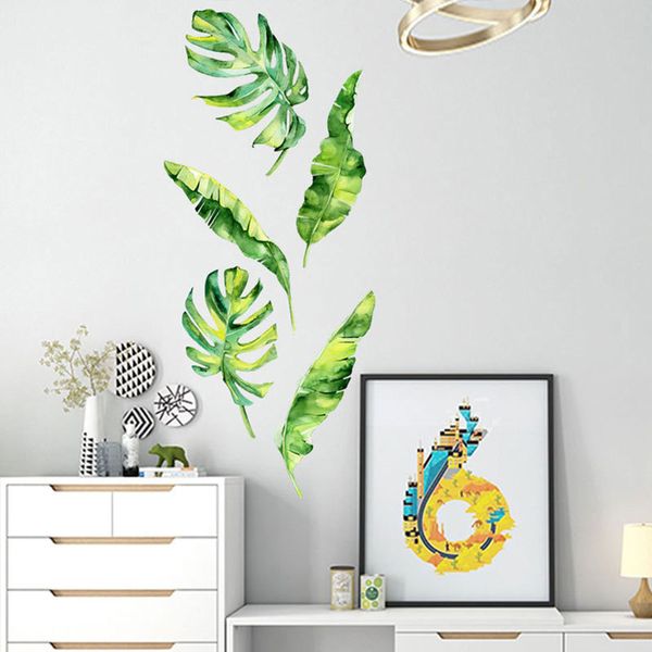 

new green leaf pvc wall stickers home decor living room leaves bedroom wall decals