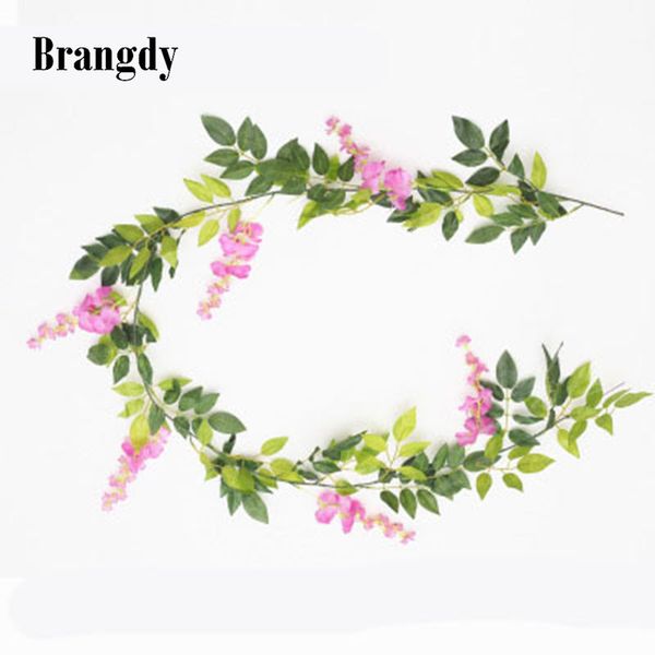 

decorative flowers & wreaths 2m flower string artificial wisteria vine garland plants foliage wedding arch decoration fake rattan hanging wa