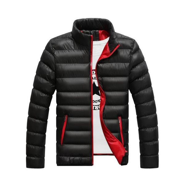 

Fashion Winter Men's Cotton-padded Solid Color Long Sleeved Outerwear Men Down Jackets Thin Slim Fit Coats Mens Coat
