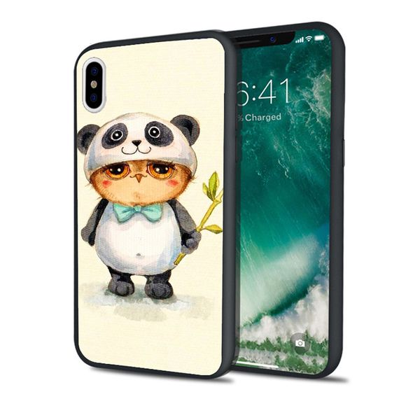 

fundas luxury panda funny owls phone case for iphone 11 pro xs max xr 8 7 6s plus 5s se 5 case black soft silicone tpu cover.
