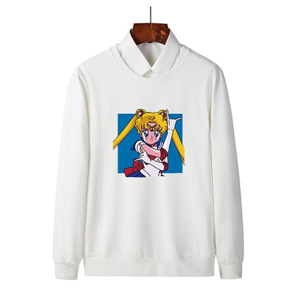 

mens and womens designer sweatshirt boys solid color womens cartoon print clothes youth casual clothes sailor moon print clothing 2020, Black