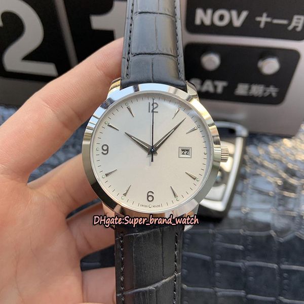 

version master control ultra thin date 1548420 miyota 9015 automatic mens watch white dial sapphire steel case leather designer watches, Slivery;brown