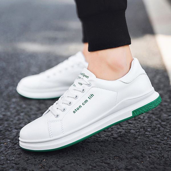 

men casual shoes 2020 new breathable pu leather shoes men sneakers tenis masculino adulto spring lace-up flats, Black