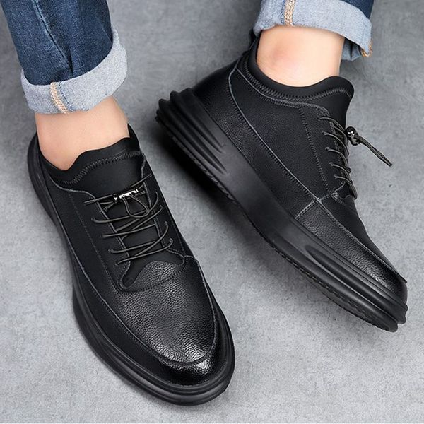

высококачественные ital design мужчины все black flats zapatos mujer chaussure homme men casual кроссовки обувь man кожаные туфли lm-25