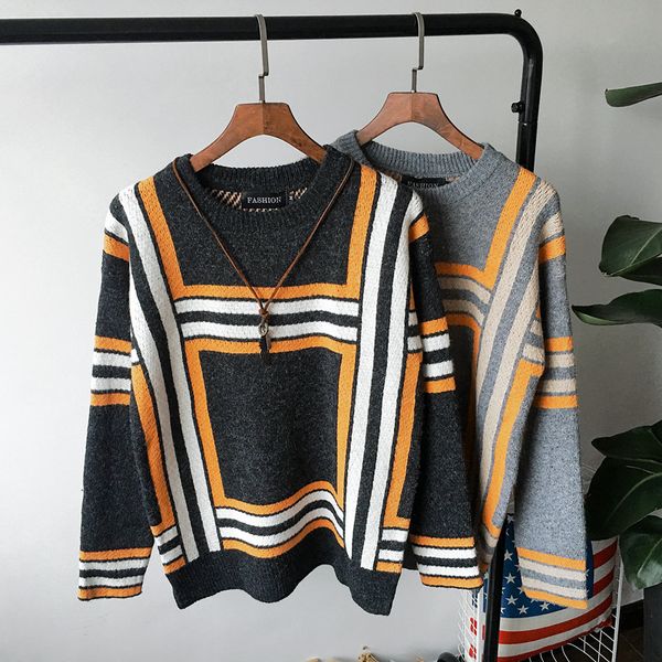 

2019 new autumn winter fashionable round neck pullover sweater female loose casual sweater warm long sleeve weater sa-8, White;black