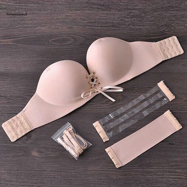 

сексуальный бюстгальтер женщины push up клей бесшовные силиконовые backless свадебные bralette бретелек невидимый нижнее белье 1 2 чашки, Red;black