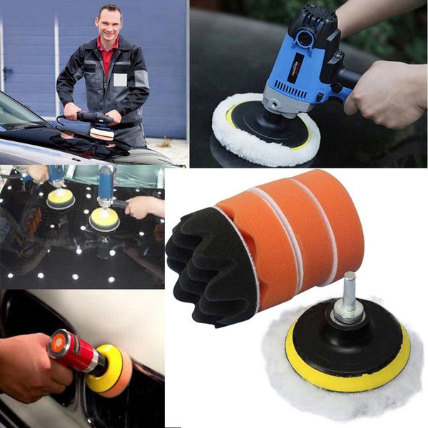 

sponges waves plate compound car polishing tools drill adapter auto beauty polishing 7pcs/set car waxing set #yl6