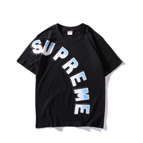 

2019 новое прибытие женщины футболка летняя мода изогнутые сплошной цвет письмо с коротким рукавом шею одежда с двумя цветами -xxl, White