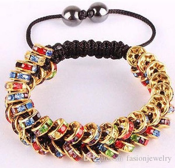 

new style8mm multicolor spacer disco ball beads bangles crystal crystal bracelet jewelry christmas gift, Black