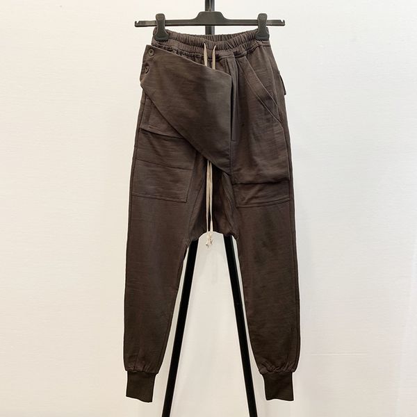 

sureme 2019 new designer ro style minimalism baggy harem pants men women joggers big pockets sweatpants hiphop casual trousers, Black