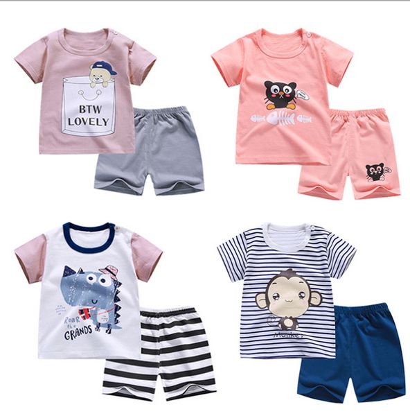 

designer baby boy clothes sport clothing tracksuit active striped tshirt +shorts toddler clothing sets, White