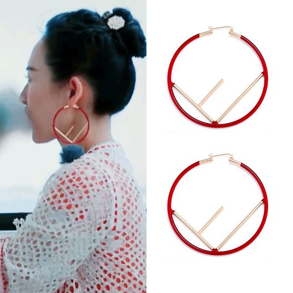 

there are ladies fashion brand letters personality earrings ladies party wedding couple gift engagement bride luxury jewelry boxed, Silver