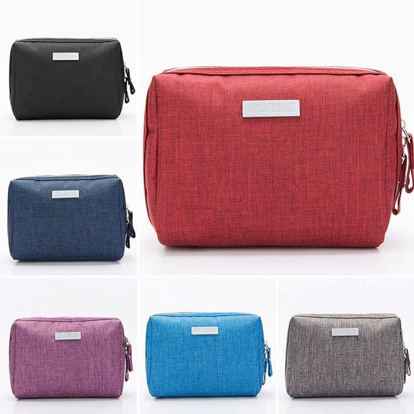 

1 pc makeup bag waterproof zipper terylene cosmetic storage case women washing portable holder clutch travel make up bag new