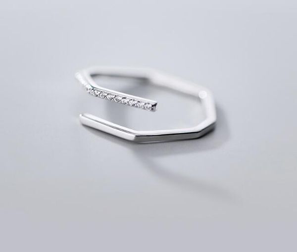

2mm thin 100% authentic real.925 sterling silver fine jewelry geometric open rings adjust ring gtlj1457, Golden;silver