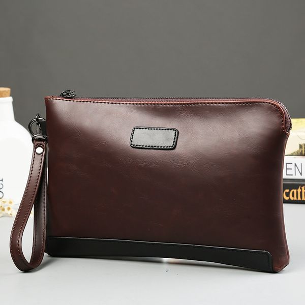 

new men's hand bag, korean mad horse leather business envelope hand grip bag