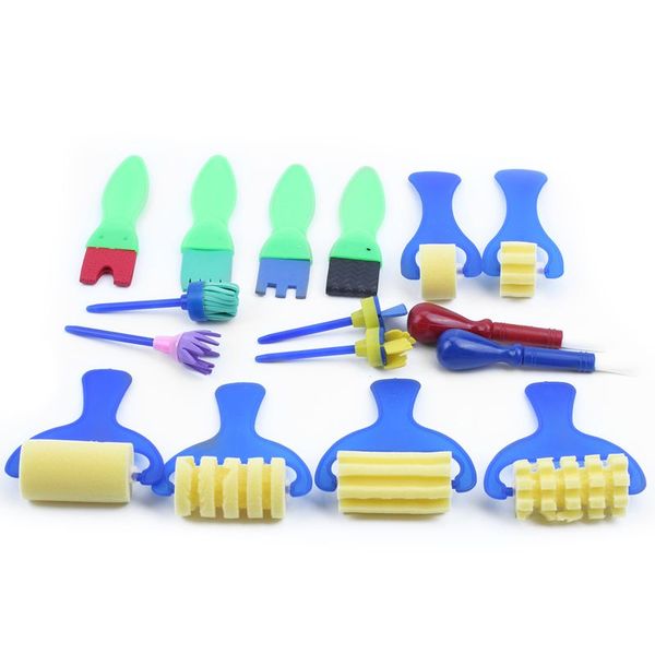 

16pcs мини картина губки кисть инструментов для детей картины обучения