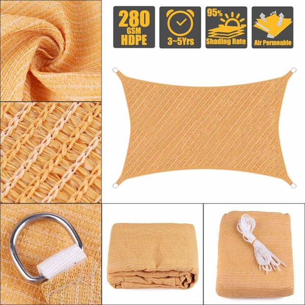 

280gsm hdpe polyethylene sand extra heavy duty shade sail sun rectangle