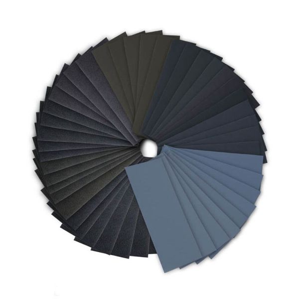 

gtbl 72pcs 400 to 3000 grit wet dry sandpaper assortment 9 x 3.6 inches for automotive sanding, wood furniture finishing and woo