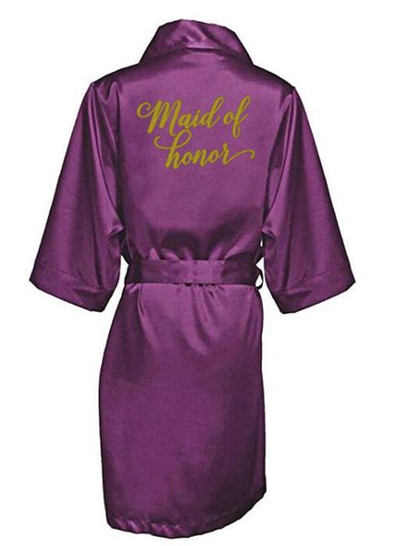 

new purple bathrobe bride satin robe women getting married bride hen party sisters sqaud mother wedding bridesmaid robes, Black;red