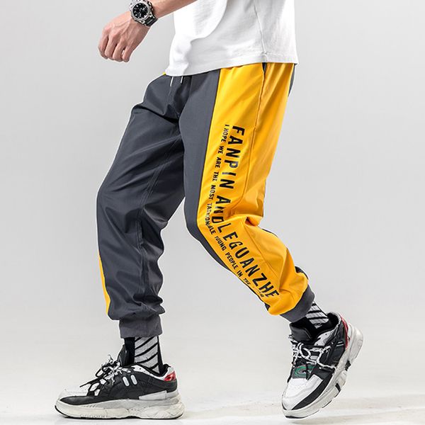 

new men big pocket elastic waist design harem pants men streetwear hip hop letter loose fashion lightweight joggers 4xl 5xl, Black