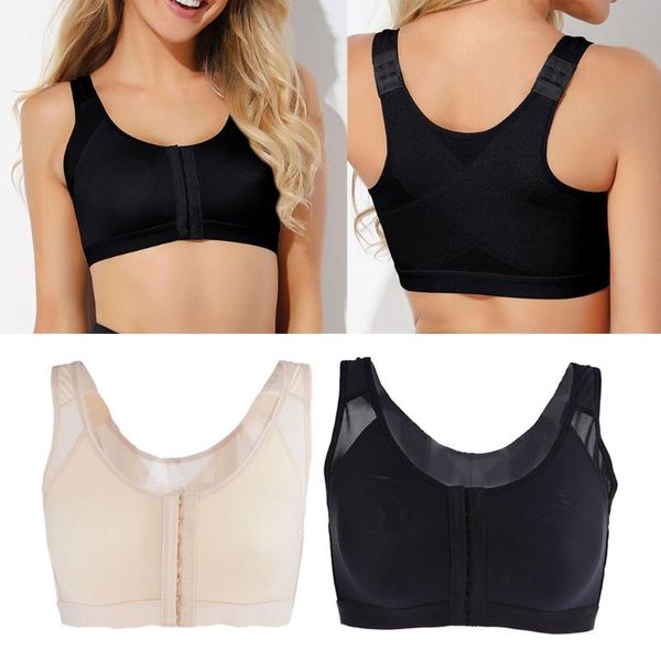 

women's wirehook closure front comfortable sport bra fitness women padded athletic fitness for running yoga gym, White;black