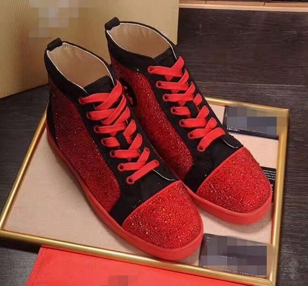 

sneakers studded spikes shoes mens trainers red bottoms mens flat shoes glitter graffiti party wedding, Black