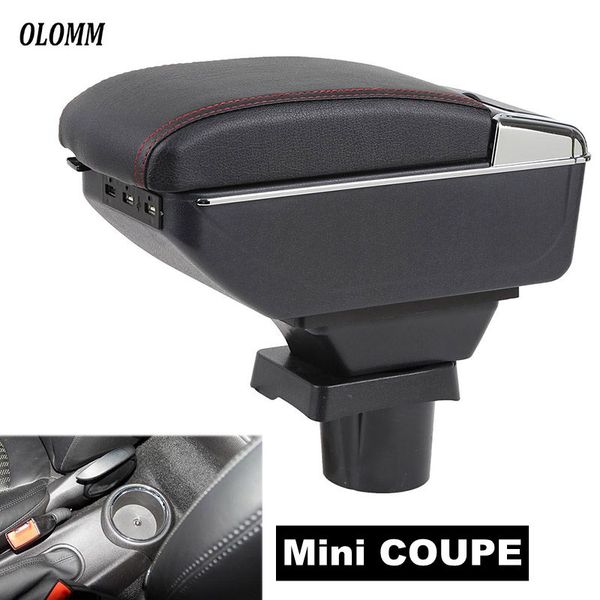 

armrest box for mini r56 coupe r50 hatch ii gen pu leather central store content box with usb charging interior car accessories
