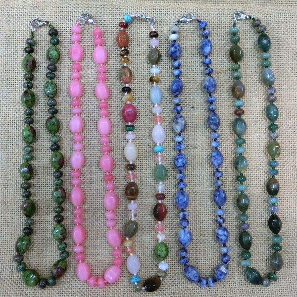

druzy personality natural crystal stones multisurface beads string energy necklace multicolor flat small beads string necklace, Silver