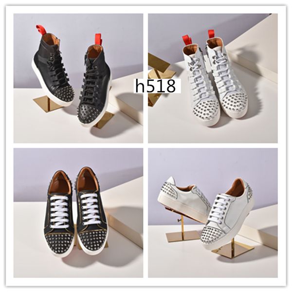 

fashion new product krystal spike socks donna flat sneaker designer men's red bottom rivet spiky socks primary stud flat shoes1, Black