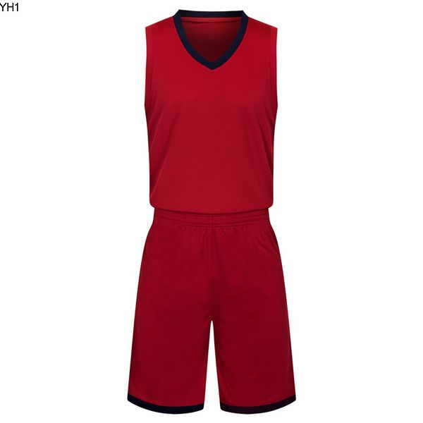 2019 Nuove maglie da basket in bianco logo stampato Taglia uomo S-XXL prezzo economico spedizione veloce buona qualità Rosso scuro DR002nQ