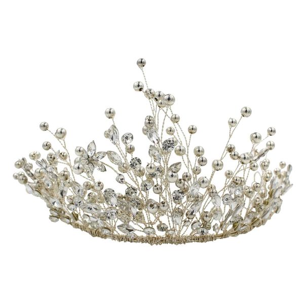 

elegant rhinestone hair headband pearl wedding bridal hair accessories, Silver