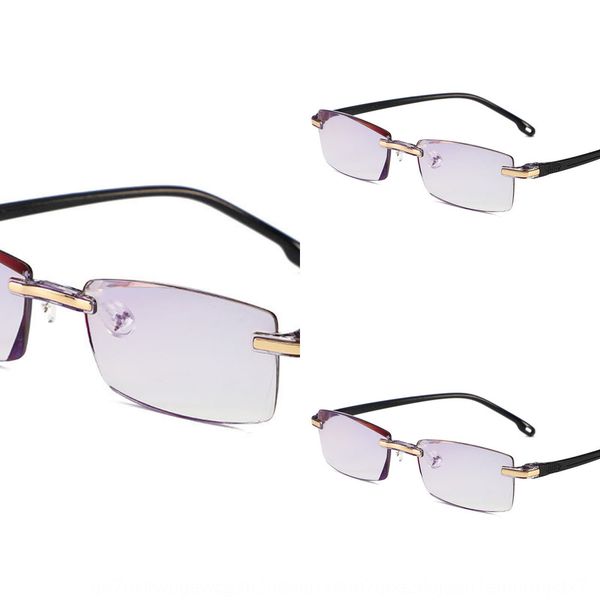 

frameless trimming light presbyopic glasses blue film anti-blue color gilding simple presbyopic glasses, Silver