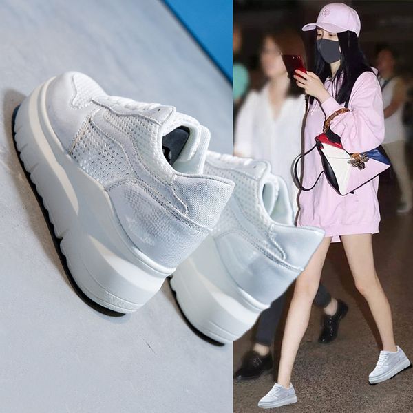 

2019 new style xia ji xie children online celebrity shoes hollow out sports casual korean-style versatile breathable elevator 8c, Black