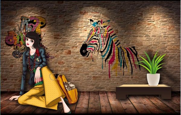 

3d wallpaper custom p mural nostalgic brick wall wall lighting window clothing store decor 3d wall murals wallpaper for living room