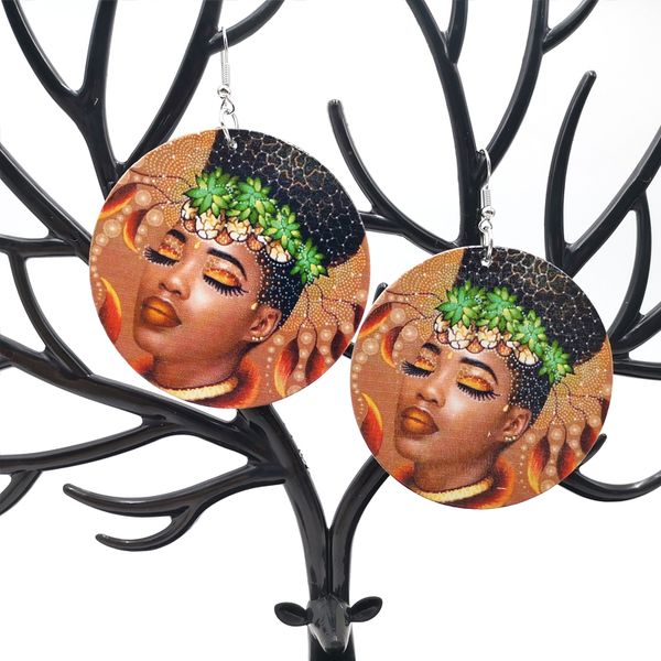 

yd&ydbz 2019 korean women drop earrings a pair of wood earrings dangler jewelry bohemia gothic eardrops diameter 6cm big earring, Silver