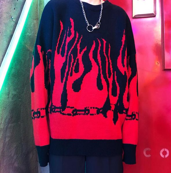 

autumn and winter flame loose bat sleeve sweater, White;black