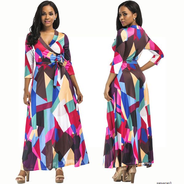 

womens designer solid color banquet dress v-neck long sleeve hip split dress p3egh, Black;gray