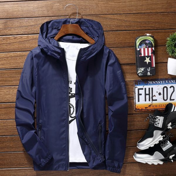 

2020 ultra-light men's summer hood jacket thin sports windbreaker packable sunscreen waterproof beach casual jacket colors, Black;brown