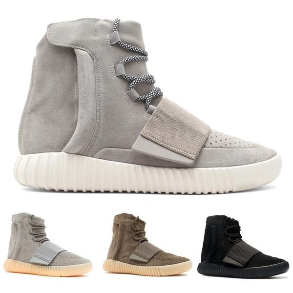 

classic kanye west 750 runner light brown grey gum triple black high men running shoes 750 athletic sneakers 36-46