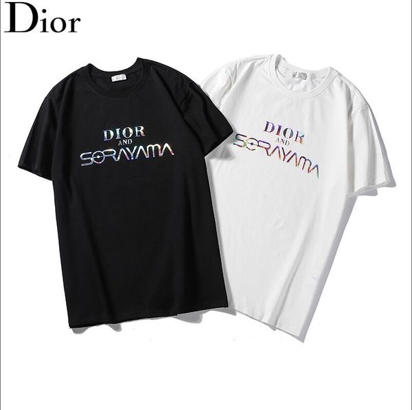 

2020 summer fashion designers men's shirt t-shirt letter embroidery t-shirt men's brand short-sleeved t-shirt women's shirt-0, White