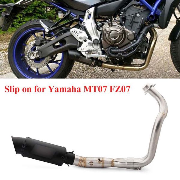 

slip on full exhaust system muffler escape tip connect link tube header for mt-07 fz-07 motorcycle bike