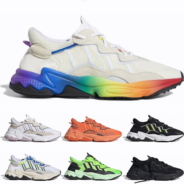 

pride casual shoes for men women ozweego mens bold orange neon green triple black runner shoes cloud white black sport trainers