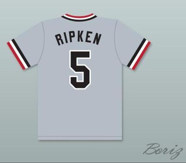 

wholesale mens #5 cal ripken jr. rochester red wings movie gray baseball baseball jerseys black grey white stitched shirts size m-xxxl