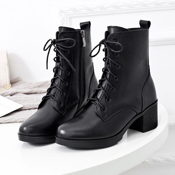 

original luxury brands genuine leather boots shoes for women new fashions classic leather ladies shoes for warm winters casual black boots