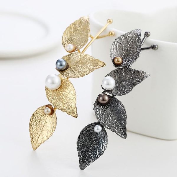 

1 шт модный клип имитация pearl leaf волос свадебные клипы tiara шпильки для волос аксессуары для волос new high quality hot fzsaq, Black